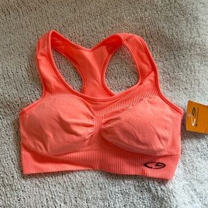 Champion sports bra, size medium, neon coral